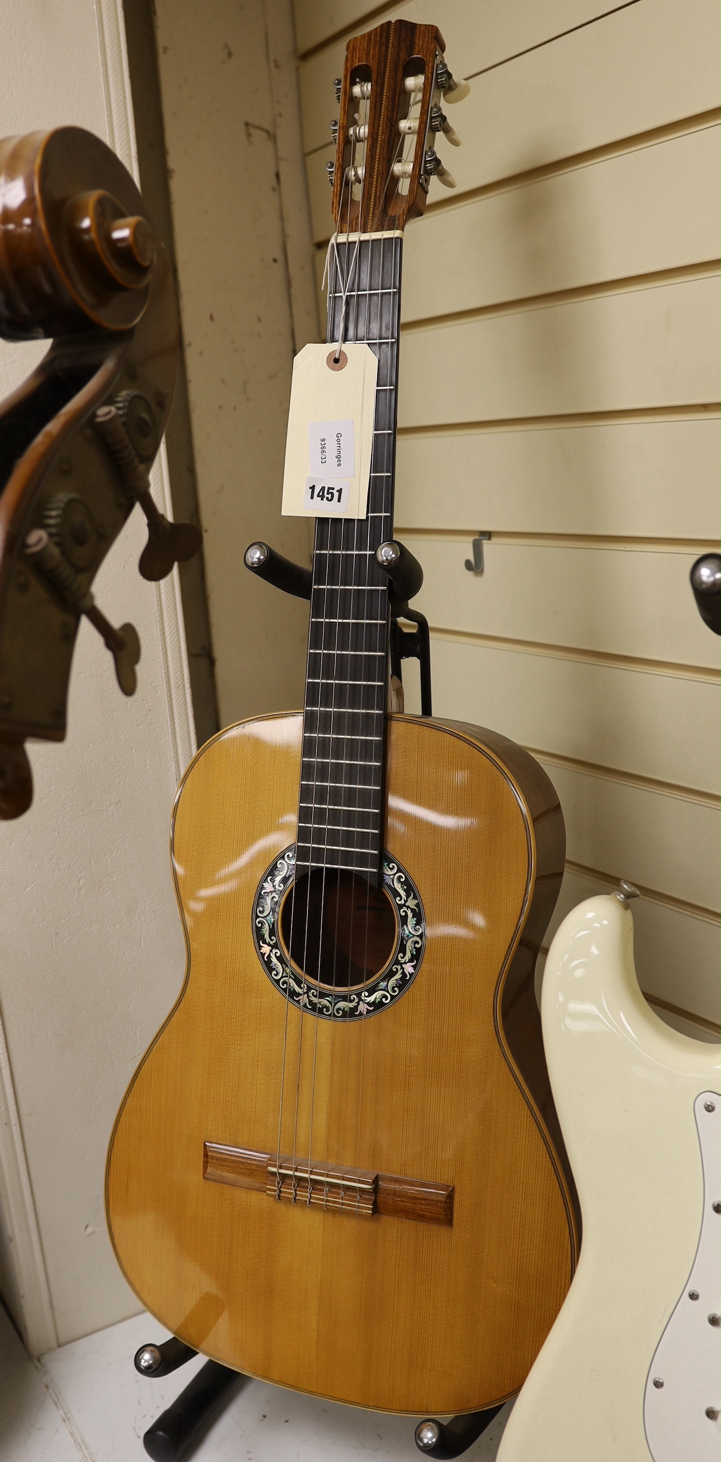 An acoustic guitar, labelled internally Zenith Josh White Model, instrument serial number 2089, Sole Distributors Boosey & Hawkes Ltd, London